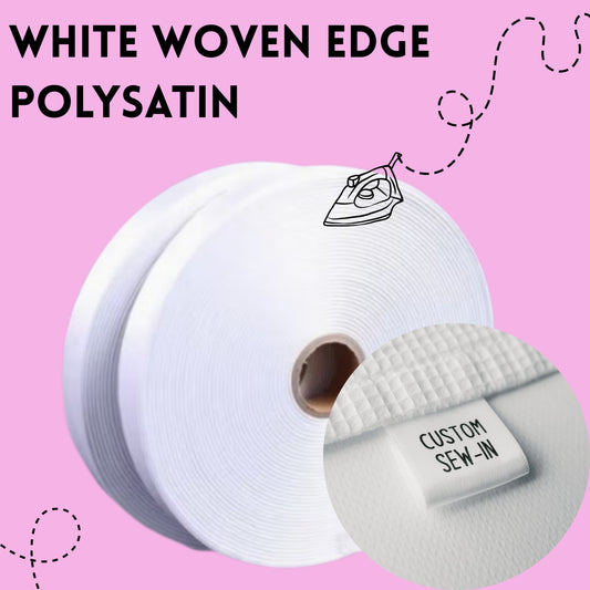 White Woven Edge Satin 25mm x 200m